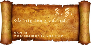 Königsberg Zénó névjegykártya